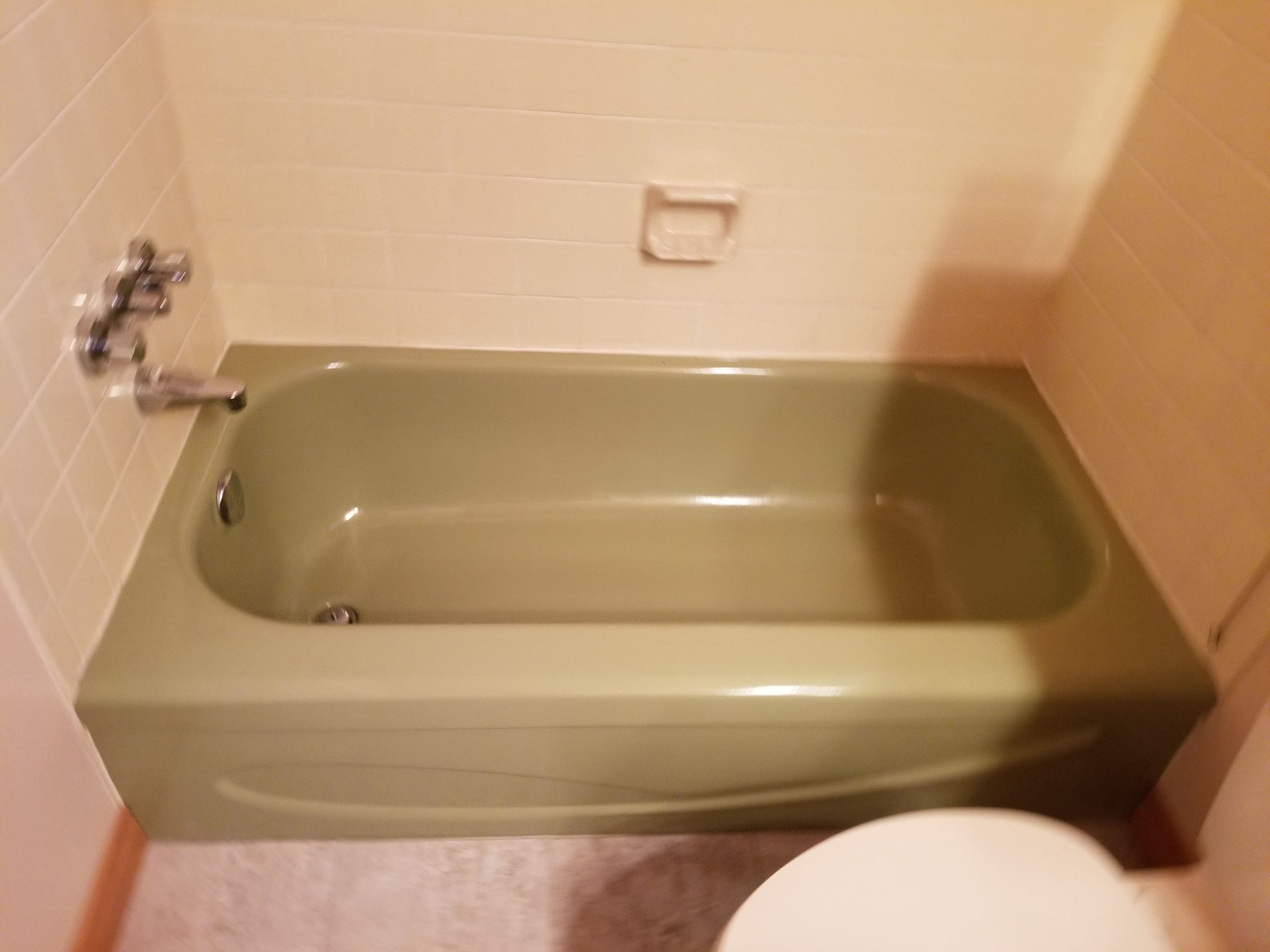 Olive Green Tub — Before Refinishing