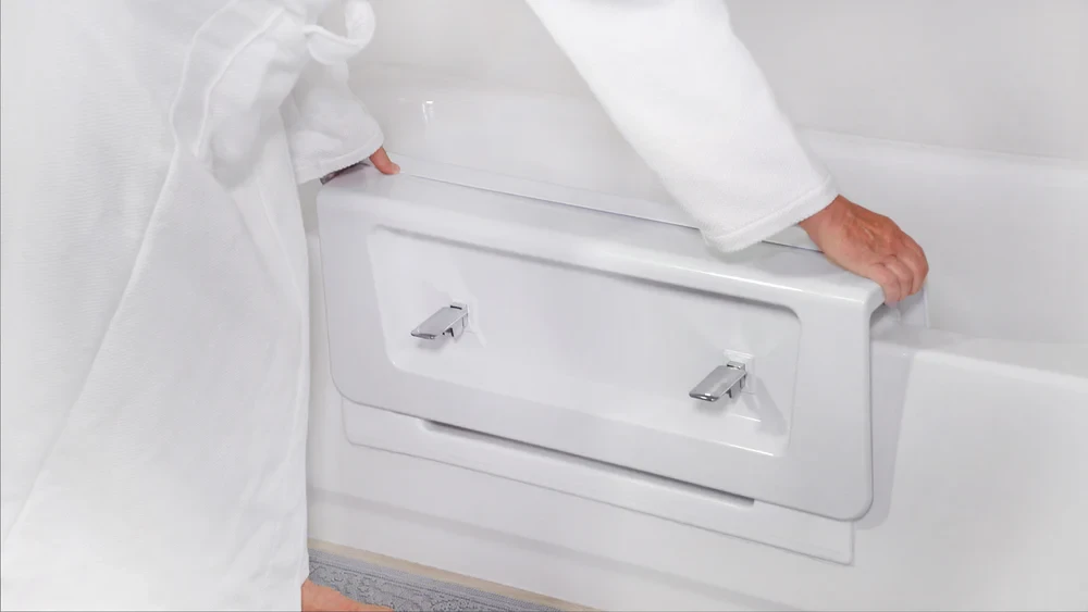 Quick Tub bathtub cutout insert being fitted